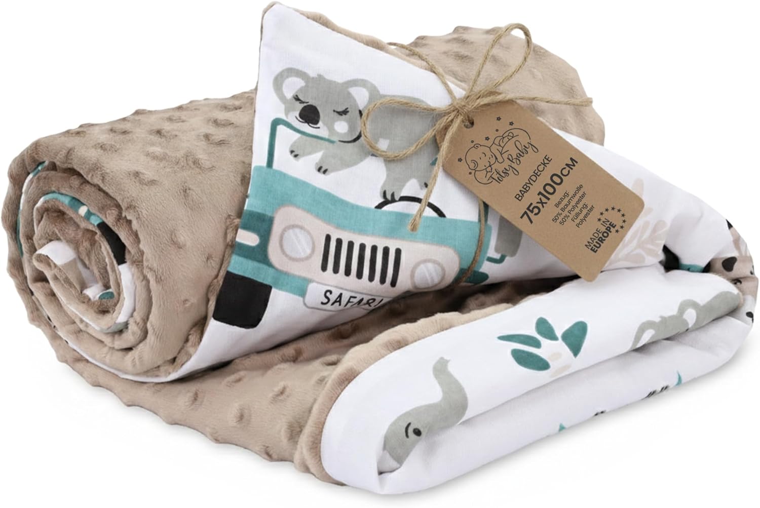 Thumbnail 6 de Babydecke/Kuscheldecke 75x100 cm mit Plüschstoff – Winterdecke für Kinderwagen & Babybett