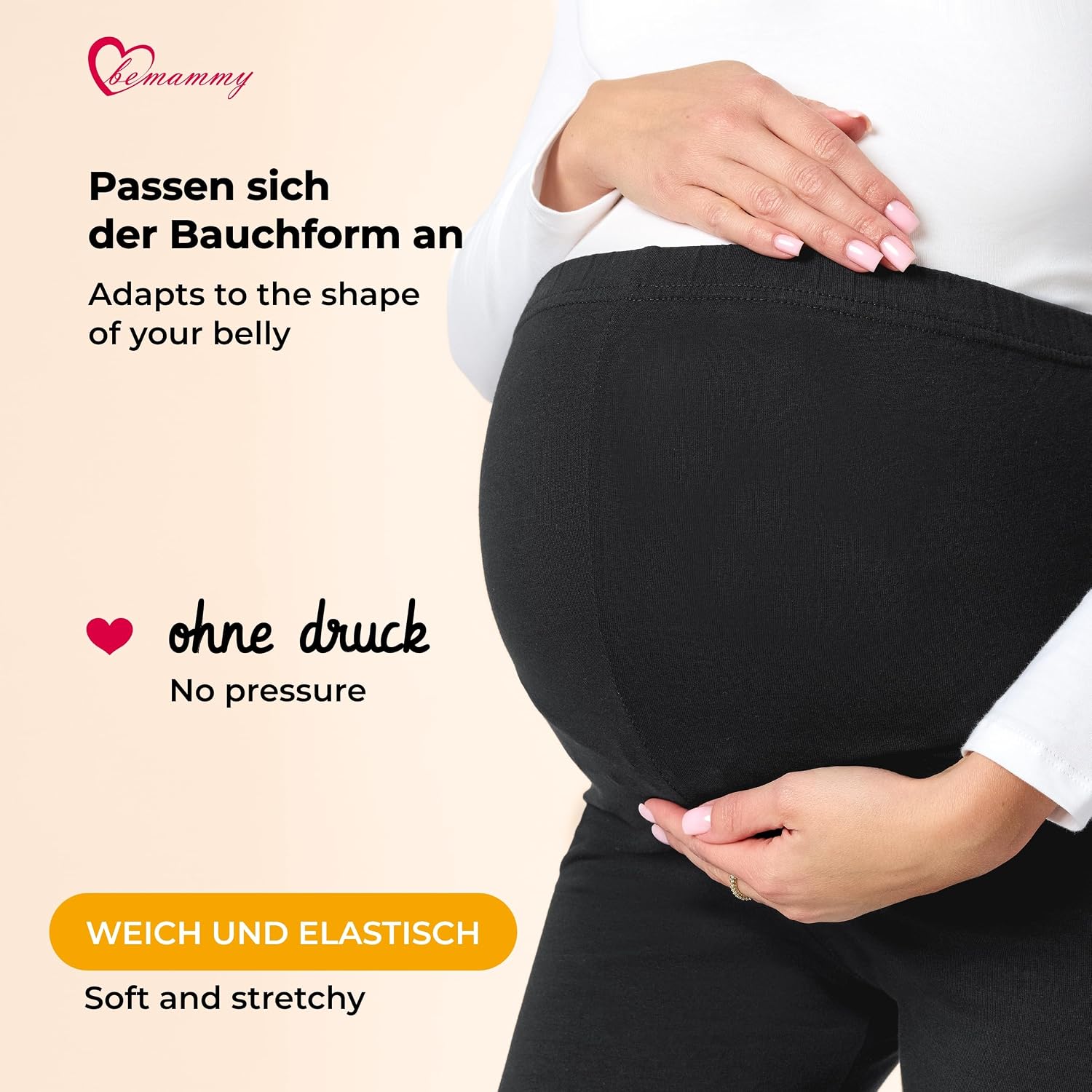 Thumbnail 3 de Be Mammy 3/4 Umstandsleggings Kurz aus Baumwolle – blickdichte Umstandshose
