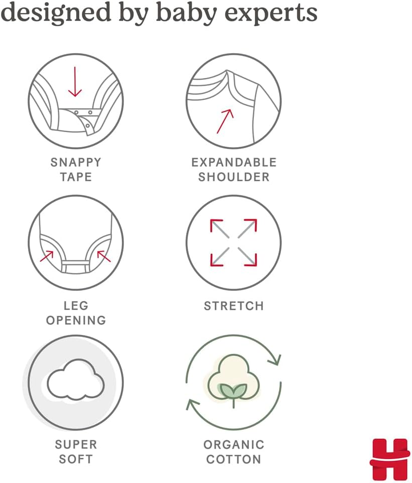 Thumbnail 5 de HUGGIES Little Hugs — lot de 5 bodies bébé en coton bio certifié