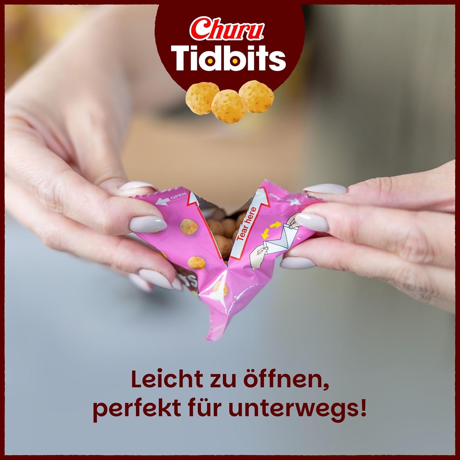 Detalle 2 de INABA Churu Tidbits Cat Treats für kleine Katzen – Huhn, getreidefrei, zuckerfrei, 96 g