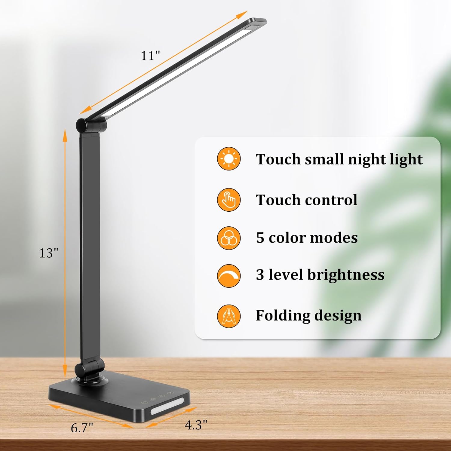 Detalle de Dott Arts DL-701 LED Desk Lamp with 5 Color Modes and USB-A/C Ports