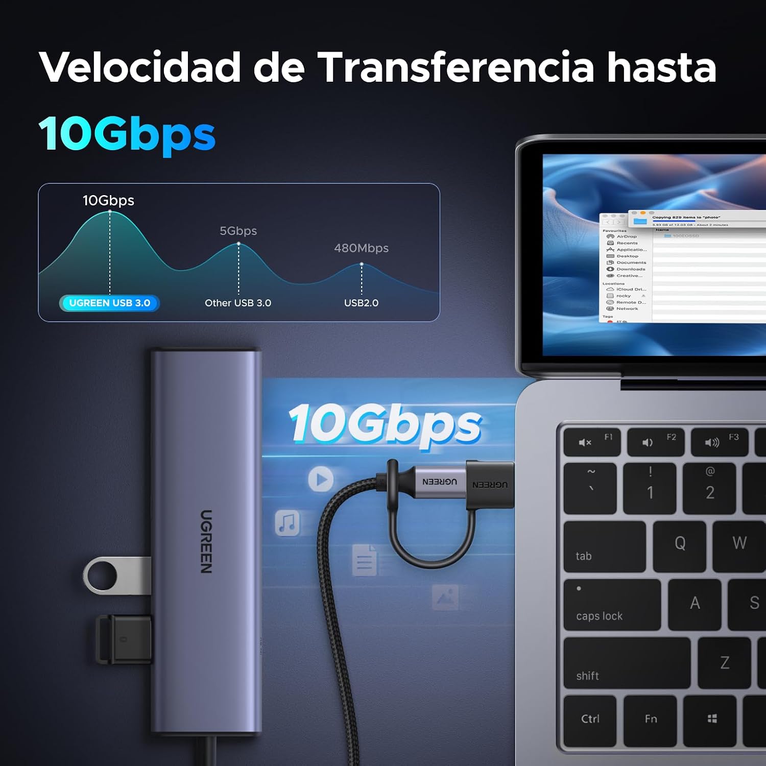 Thumbnail 1 de UGREEN Adaptador USB-C 3.1 10Gbps 2 Pack