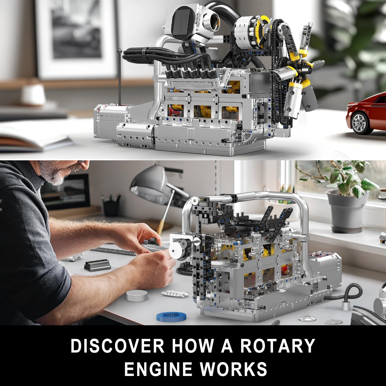 Thumbnail 4 de Mould King 10214 – Kit de construction Technic à moteur rotatif (2177 pièces) modèle fonctionnel STEM