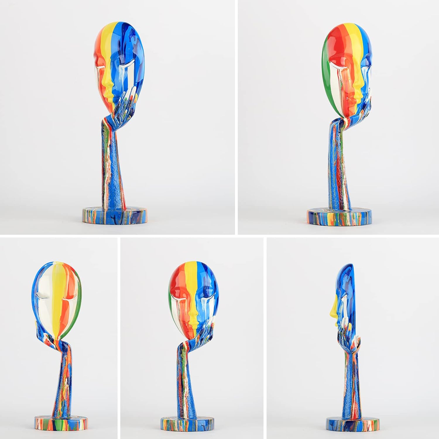 Thumbnail 4 de Statue créative colorée de femme (taille L) – sculpture abstraite pour décoration moderne de bureau ou chambre