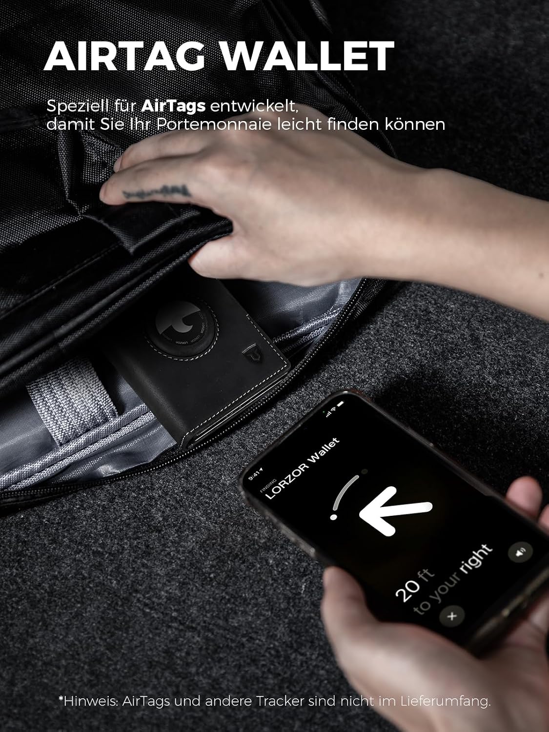 Detalle 2 de LORZOR Slim Wallet für AirTag 9,8×7 cm