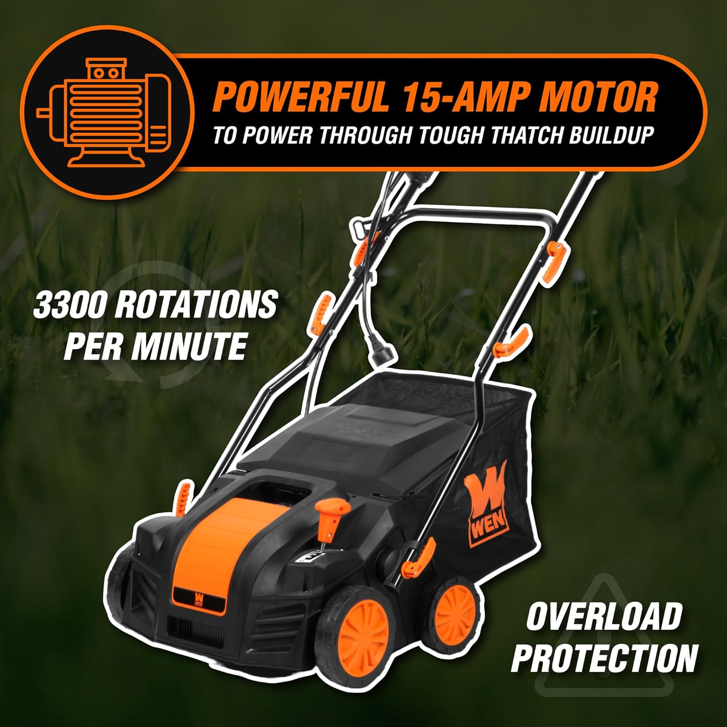 Thumbnail 6 de WEN DT1516 dethatcher scarifier 15-amp 16-inch