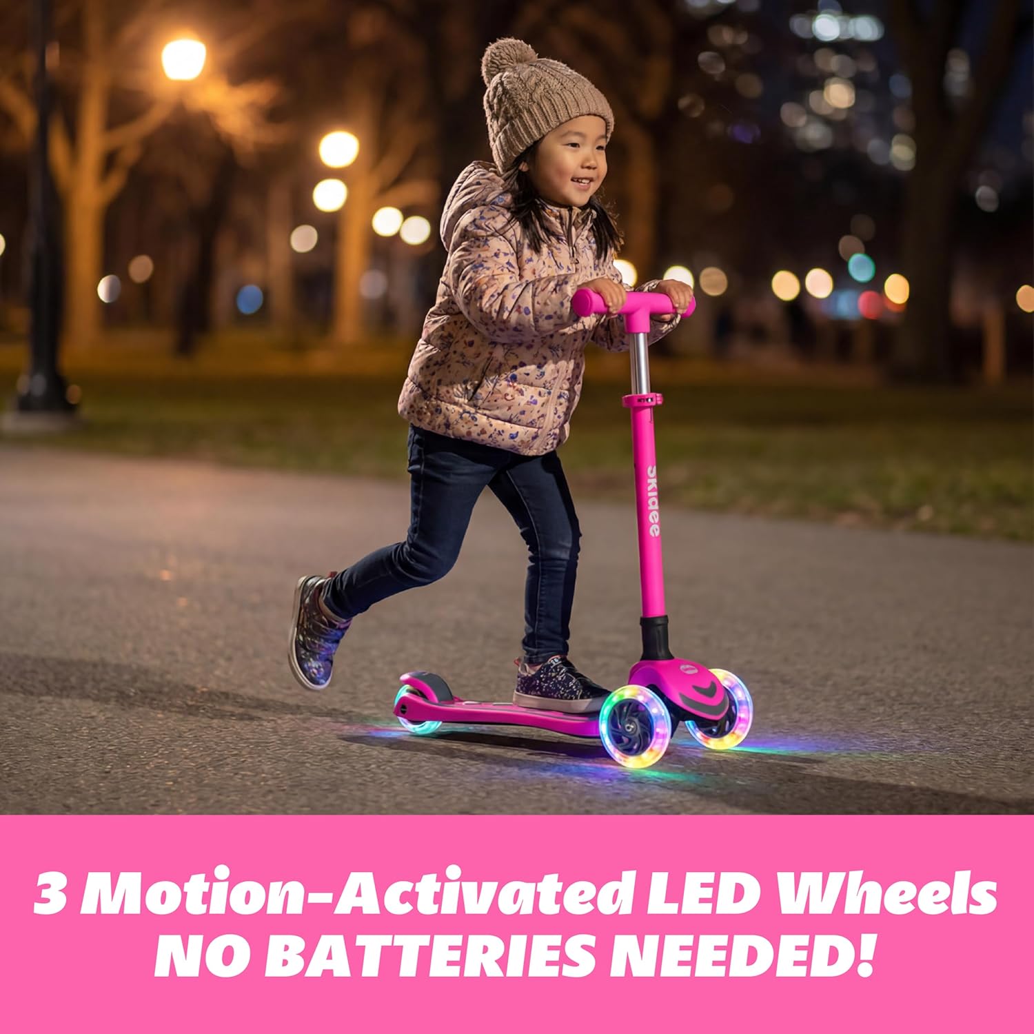 Thumbnail 3 de SKIDEE SP3 2-in-1 Kids Kick Scooter (Ages 3–5) with Foldable 3-Wheel Design, Seat, Adjustable Handlebar & LED Wheels