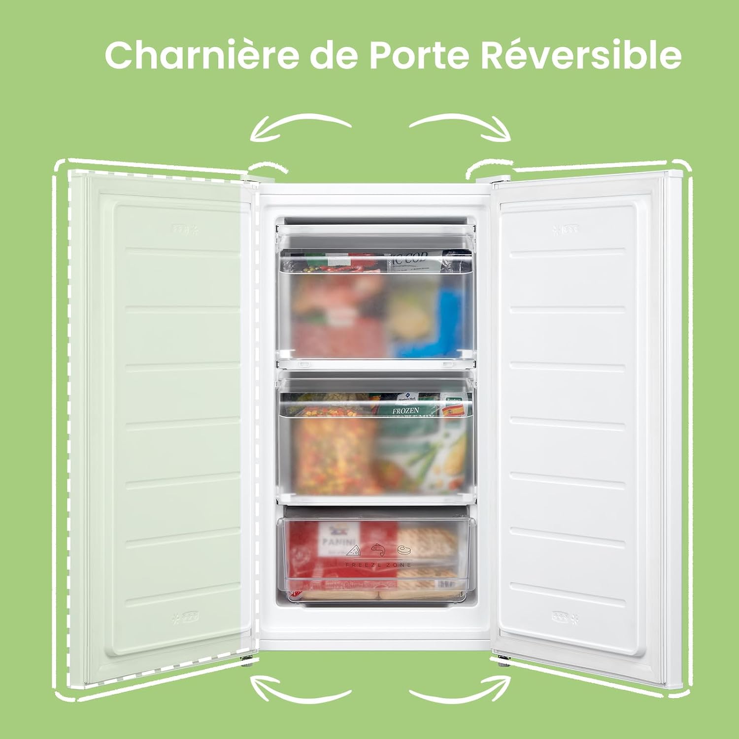 Detalle de COMFEE' RCU60WH2(E) Mini Congélateur 60 L – Monoporte, Blanc