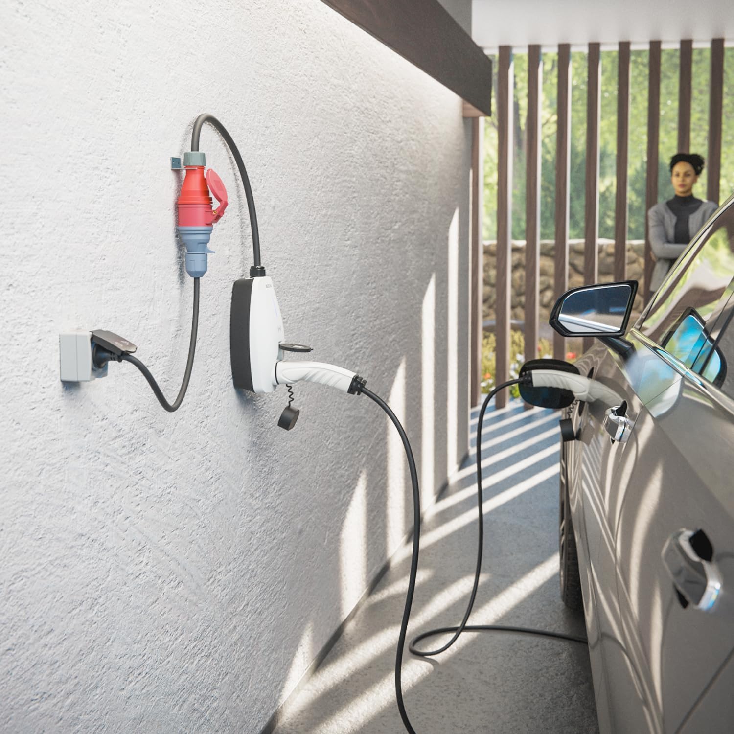Detalle 2 de ABSINA 911007 Schuko-CEE-adapter 16 A met 60 cm kabel en IP44