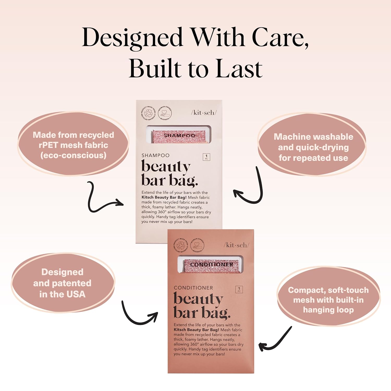 Thumbnail 3 de Kitsch Bar Soap Saver Bag 2pc Set