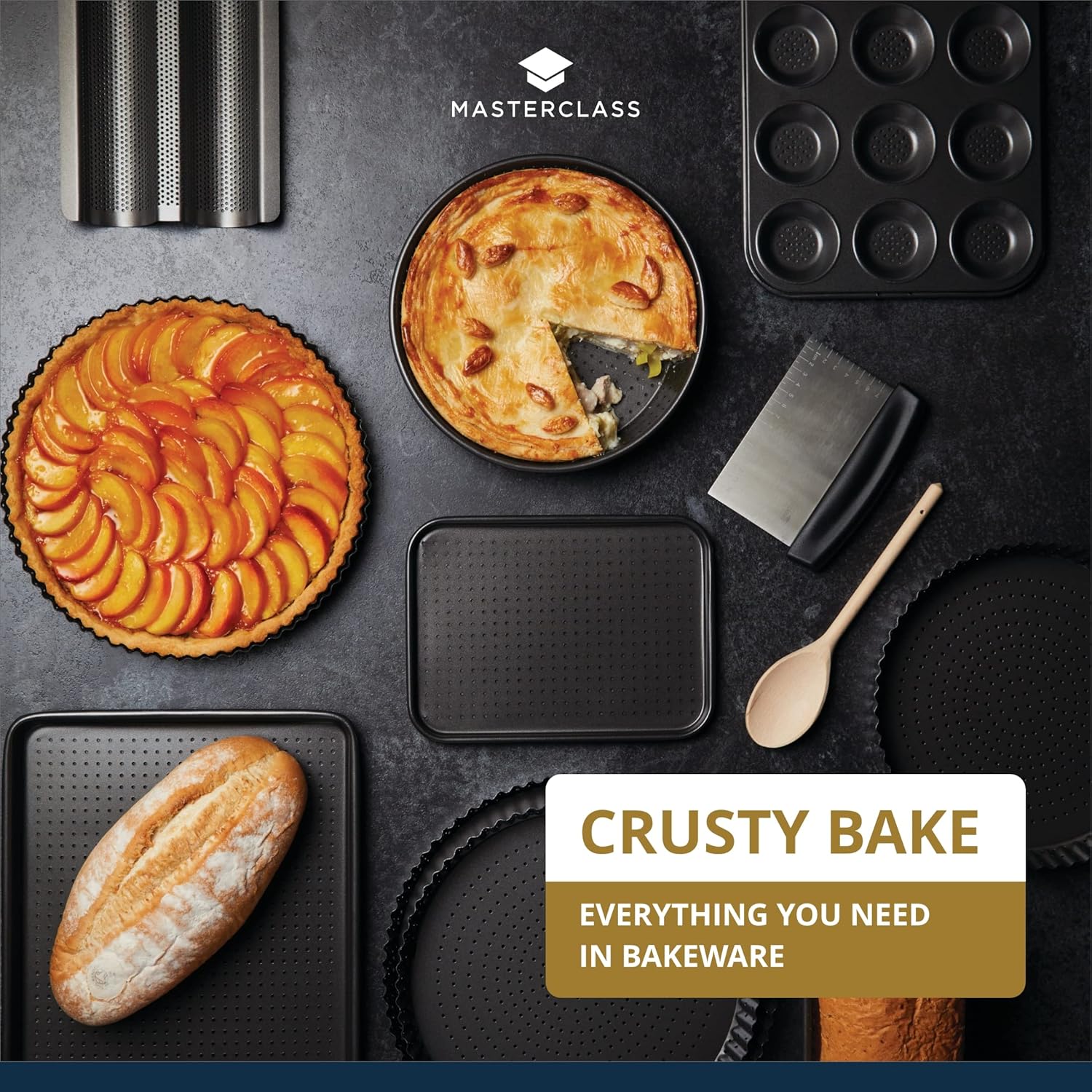 Thumbnail 6 de MasterClass Crusty Bake Bandeja para pizza 🍕 32 cm, antiadherente