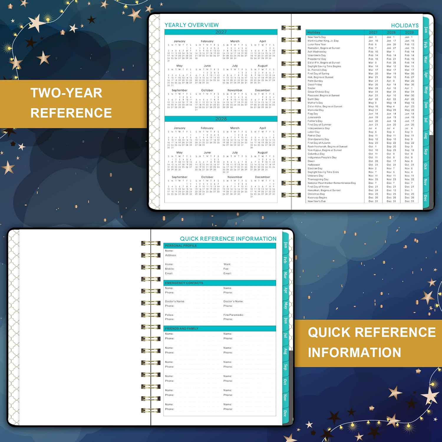 Detalle de Planrage PRA5MMXK25Z 2027 Weekly and Monthly Cat Planner, Thick Paper, Twin-Wire Binding