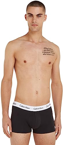 Thumbnail 6 de Calvin Klein Men’s 3 Pack Low Rise Trunks Underwear – Multicolour (White / B&W Stripe / Black), XL