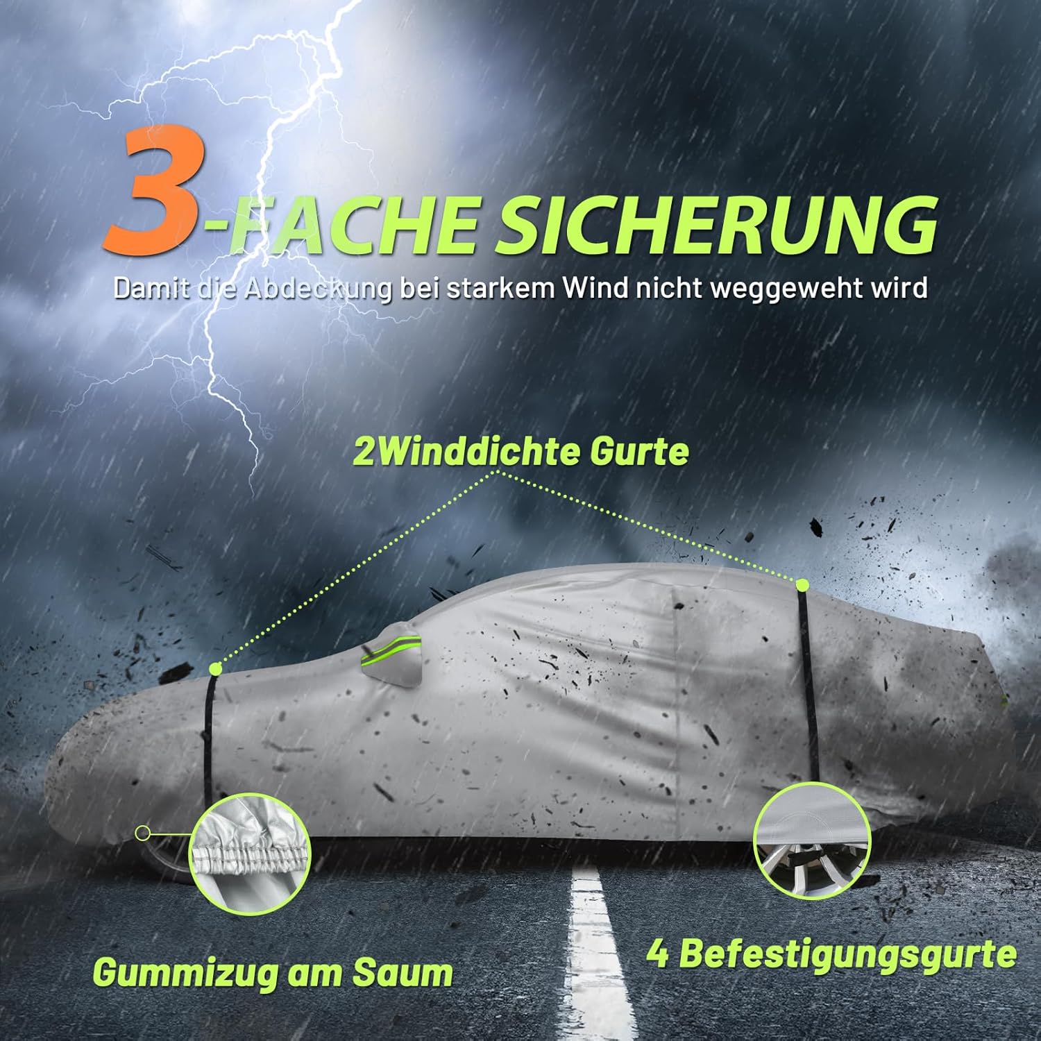 Thumbnail 4 de Favoto Autoabdeckung Vollgarage für Limousine 435–470 cm – Staub- und Wasserdicht, inkl. Transportbeutel