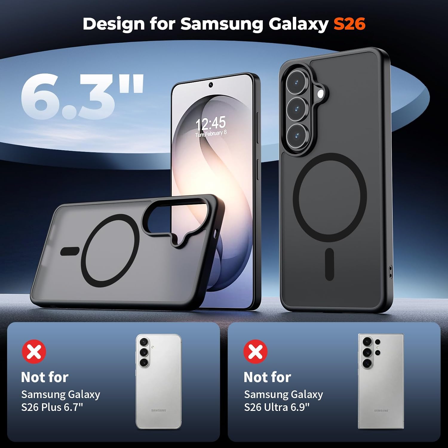 Detalle de SUPFINE Magnetic Case for Samsung Galaxy S26 with Screen Protector — Slim, Military-Grade Drop Protection