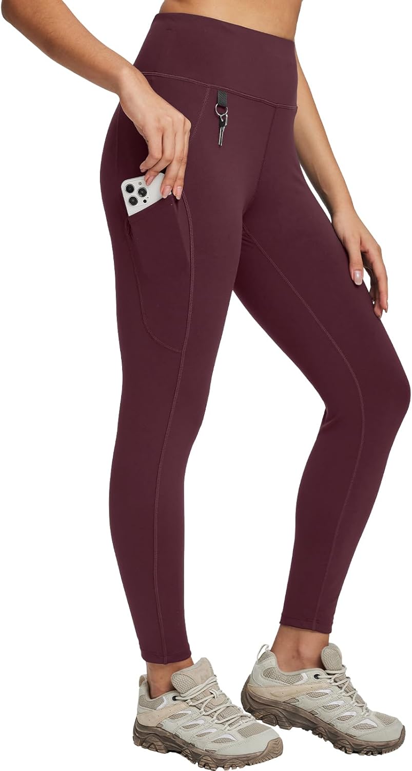 Detalle de Baleaf Women’s Walking Hiking Leggings with 3 Pockets – High Rise, Quick Dry, Non-See-Through