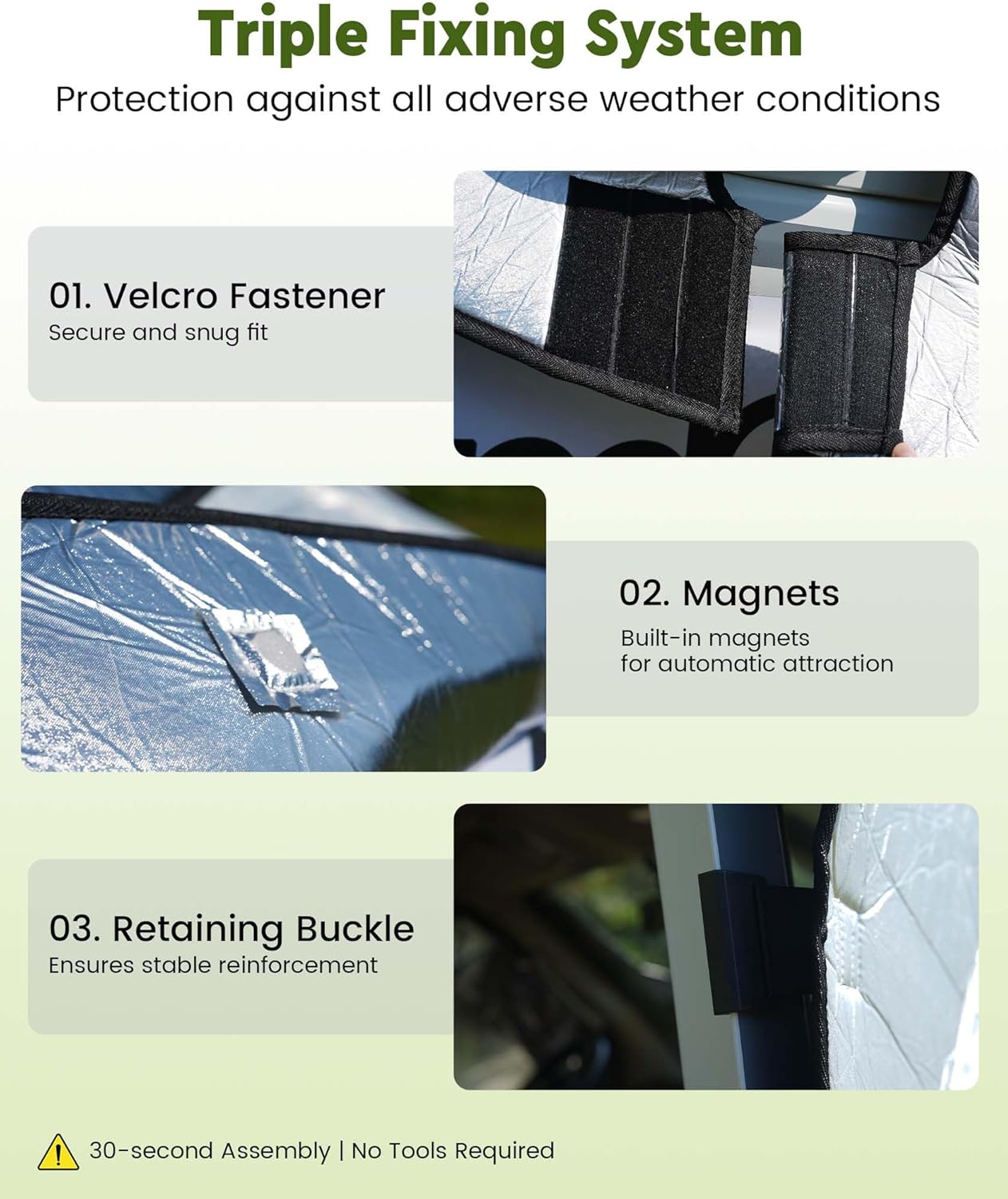 Thumbnail 5 de FoundGo Motorhome Windscreen Cover Thermal with Dual Zips – Waterproof, Aluminium Silver, Fits Fiat Ducato, Citroën Relay X250/290 & Peugeot Boxer (2006+) with Carry Bag