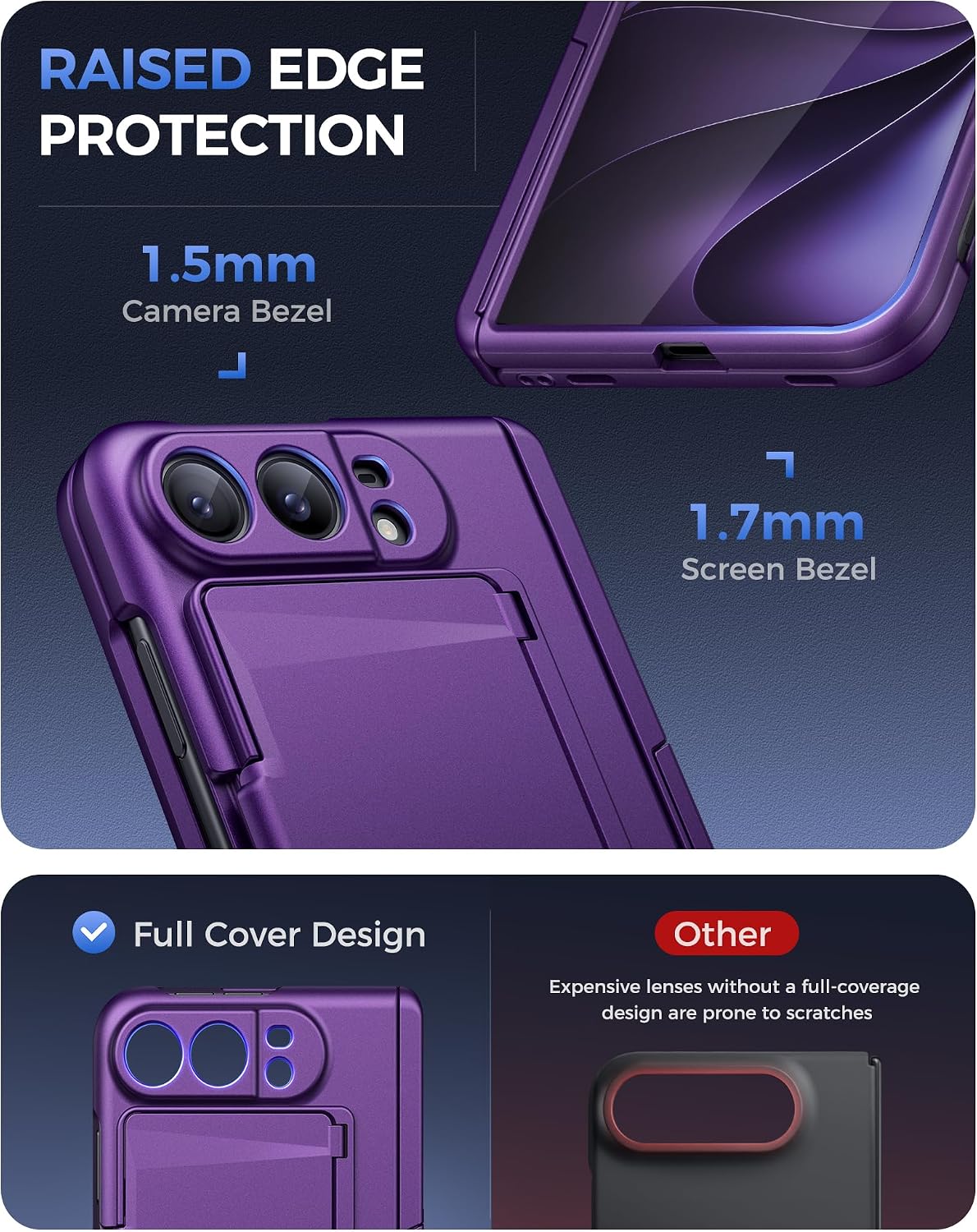 Detalle 2 de SIXBOX iPhone Duo Wallet Case with Card Holder, Hinge Guard and Kickstand