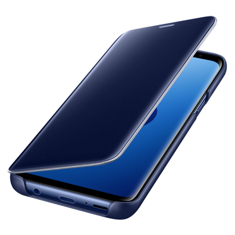 Detalle de Samsung EF-ZG960 Clear View Standing Cover Azul para Galaxy S9