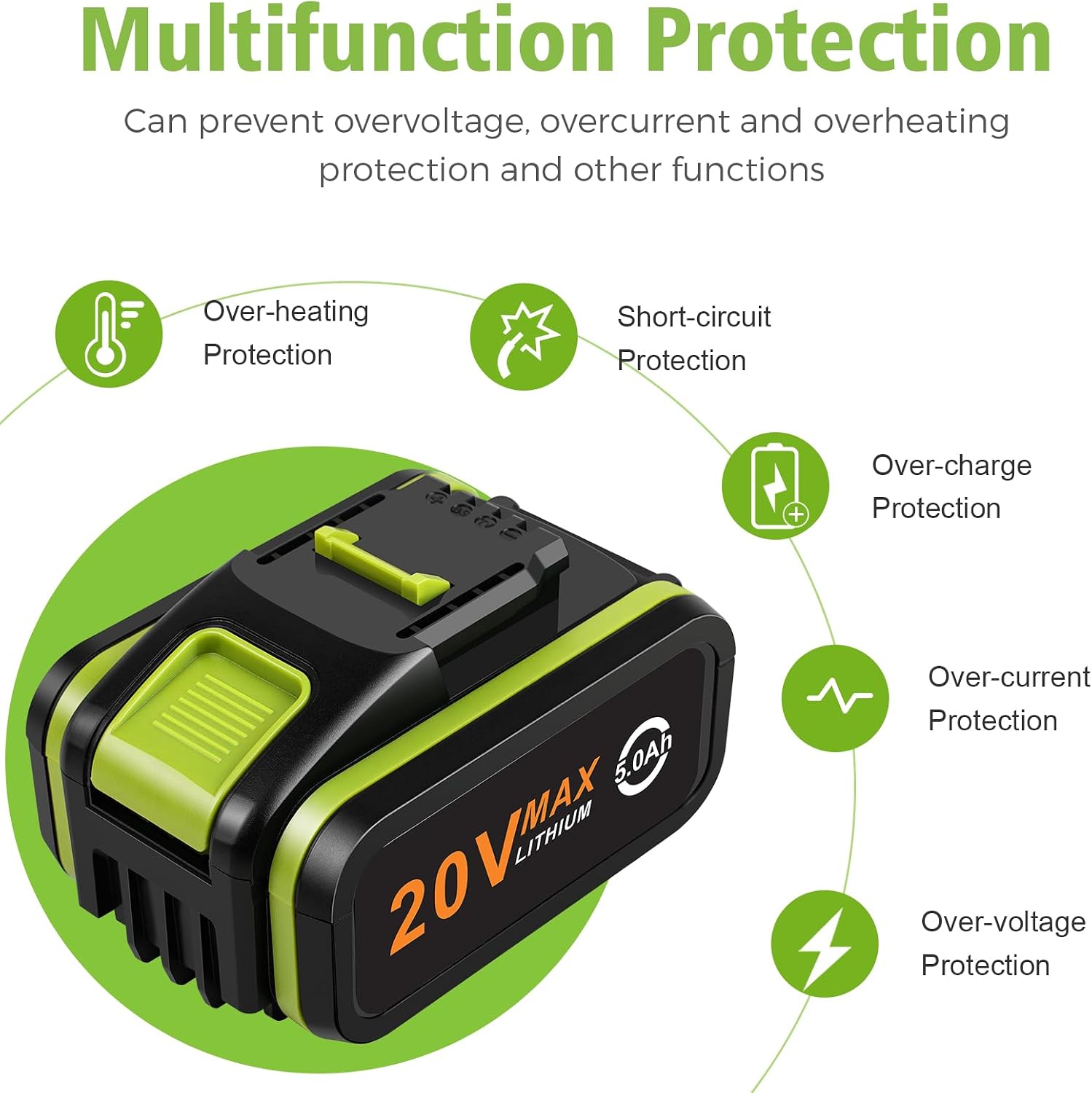 Thumbnail 5 de ASUNCELL 2 Pack 20V Battery for Worx