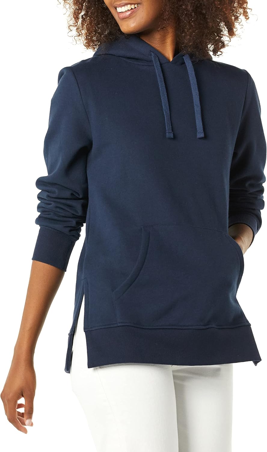 Detalle de Fleece hooded tunic sweatshirt for women