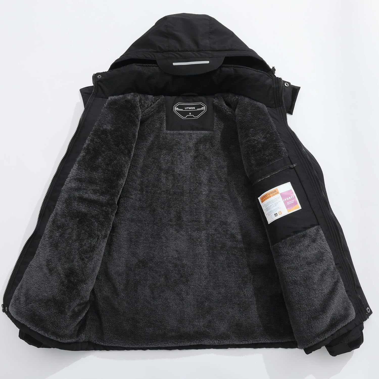 Detalle 2 de UTWGN Men's Ski Jacket Waterproof Hooded Snow Coat