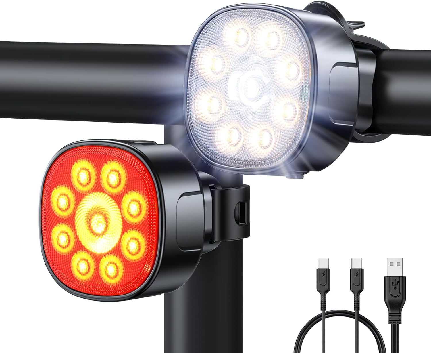 Detalle de Babacom Luces Bicicleta Delantera y Trasera