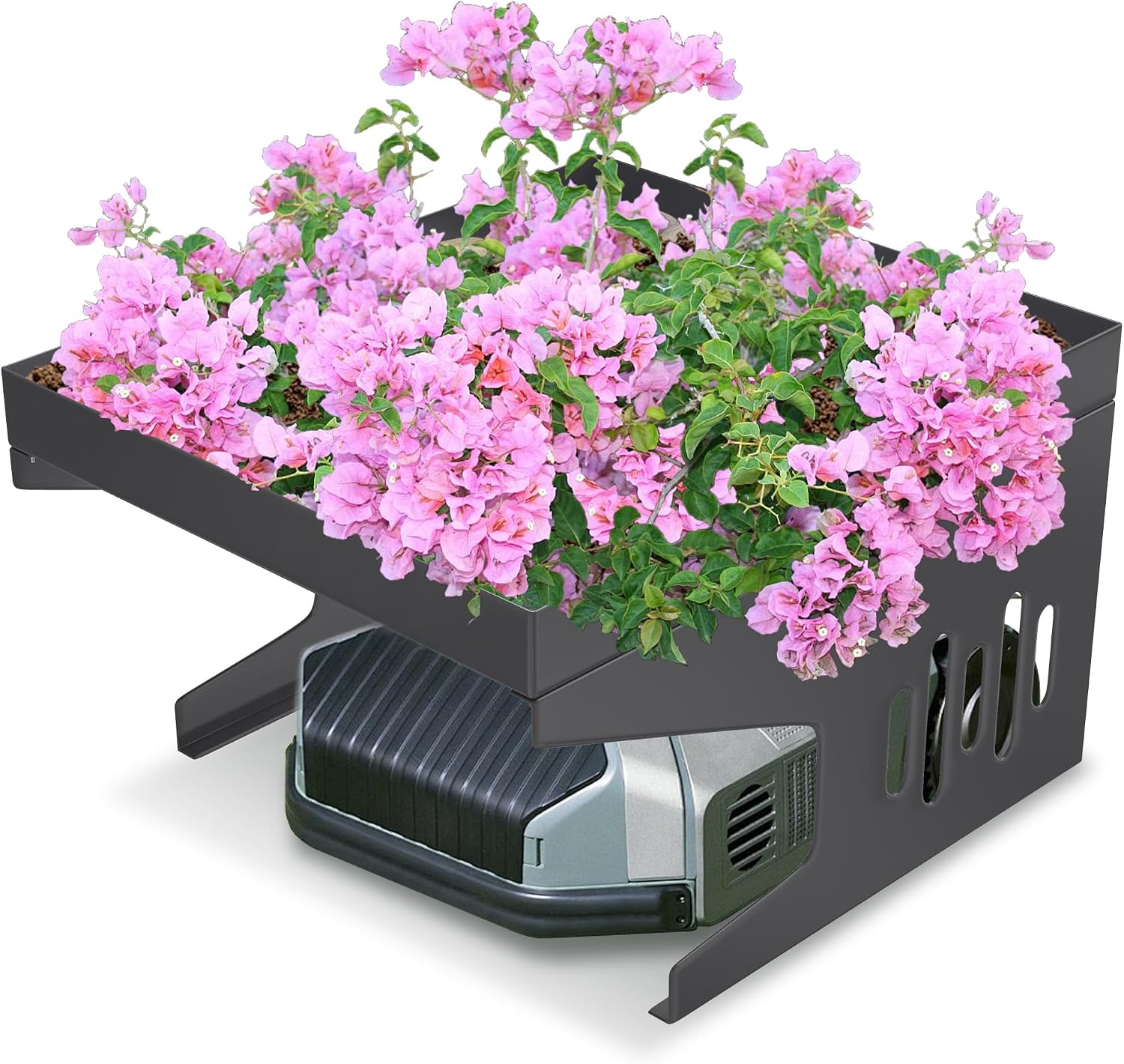 Detalle de UISEBRT RHX-(YY09069AN) Robotic Lawnmower Garage with Planter, 1.2 mm Metal