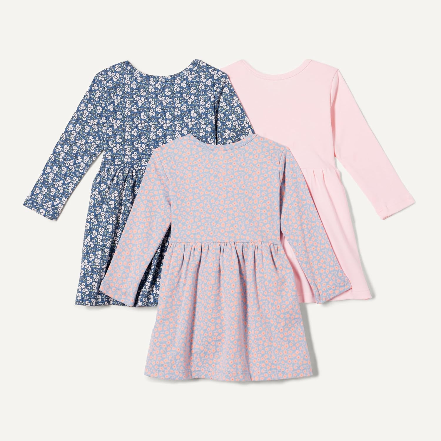 Thumbnail 1 de Amazon Essentials Toddlers and Baby Girls' Cotton Long-Sleeved Dress, Pack of 3
