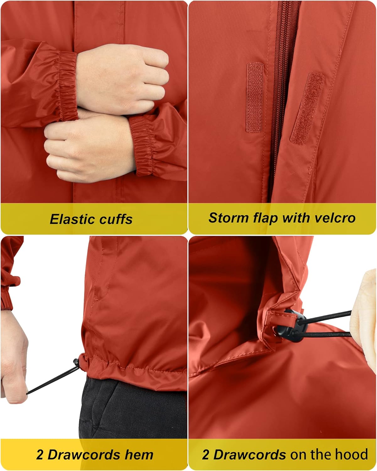 Detalle de 33,000ft Men's Lightweight Waterproof Outdoor Jacket with Packaway Hooded Rain Shell