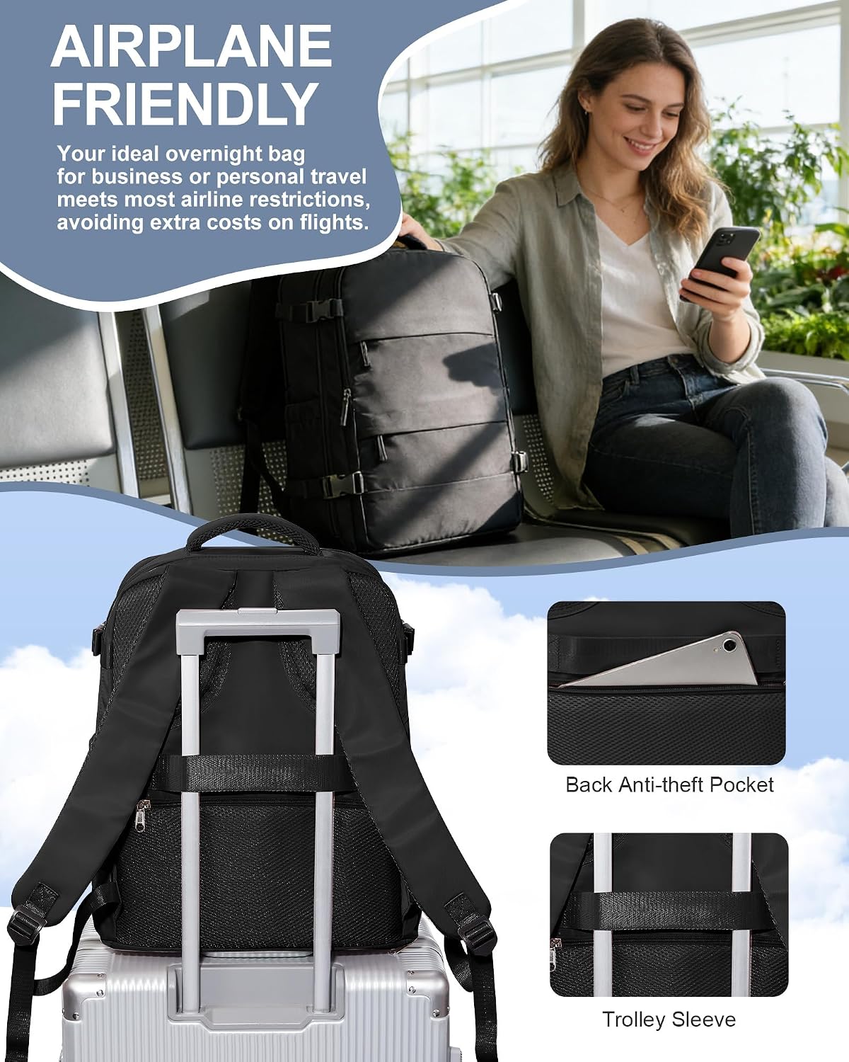 Thumbnail 6 de SEAFEW Borsa da Cabina Sottovuoto con Zaino 30 L per Easyjet – Compatto, Impermeabile e Multifunzionale