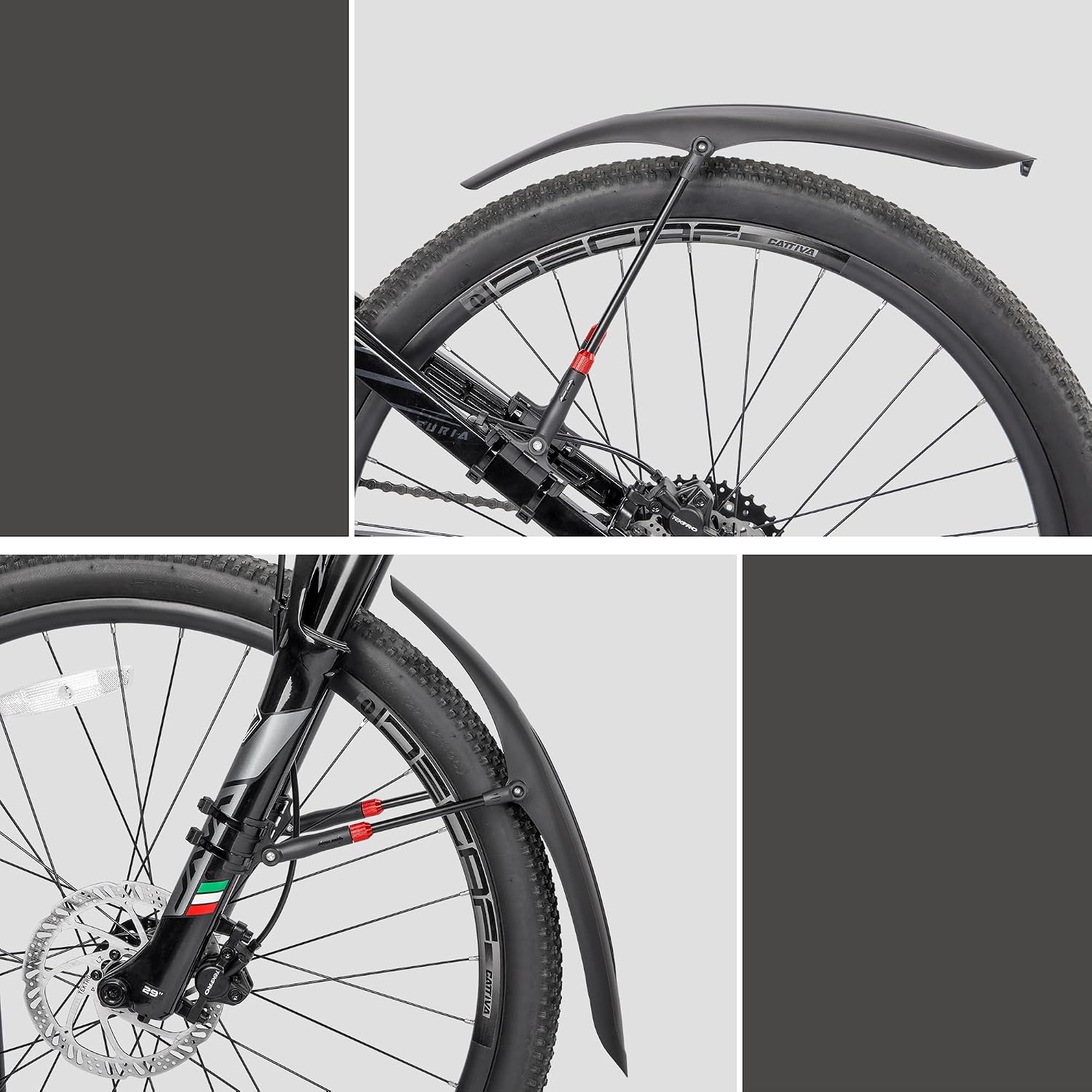 Detalle de Kadacha universele spatbordset voor fiets, 24-29 inch, PVC en snel demonteerbaar