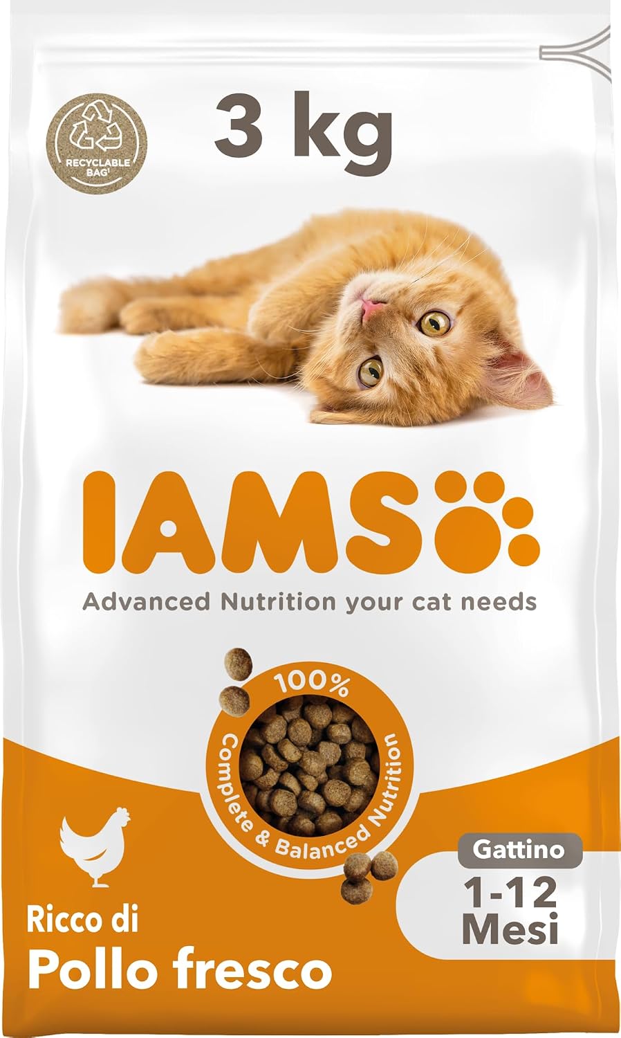 Imagen de IAMS Cibo secco per gattini da 1–12 mesi con pollo fresco, 3 kg en OfertitasTOP