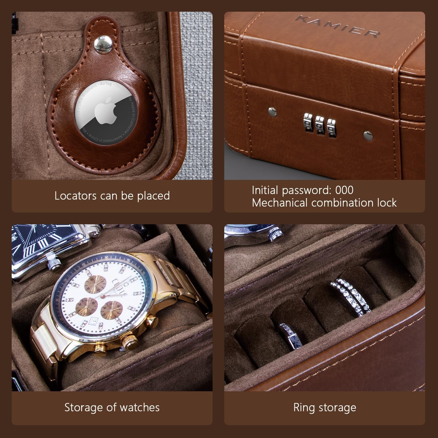 Thumbnail 1 de KAMIER Watch Box 4-slot combination lock case