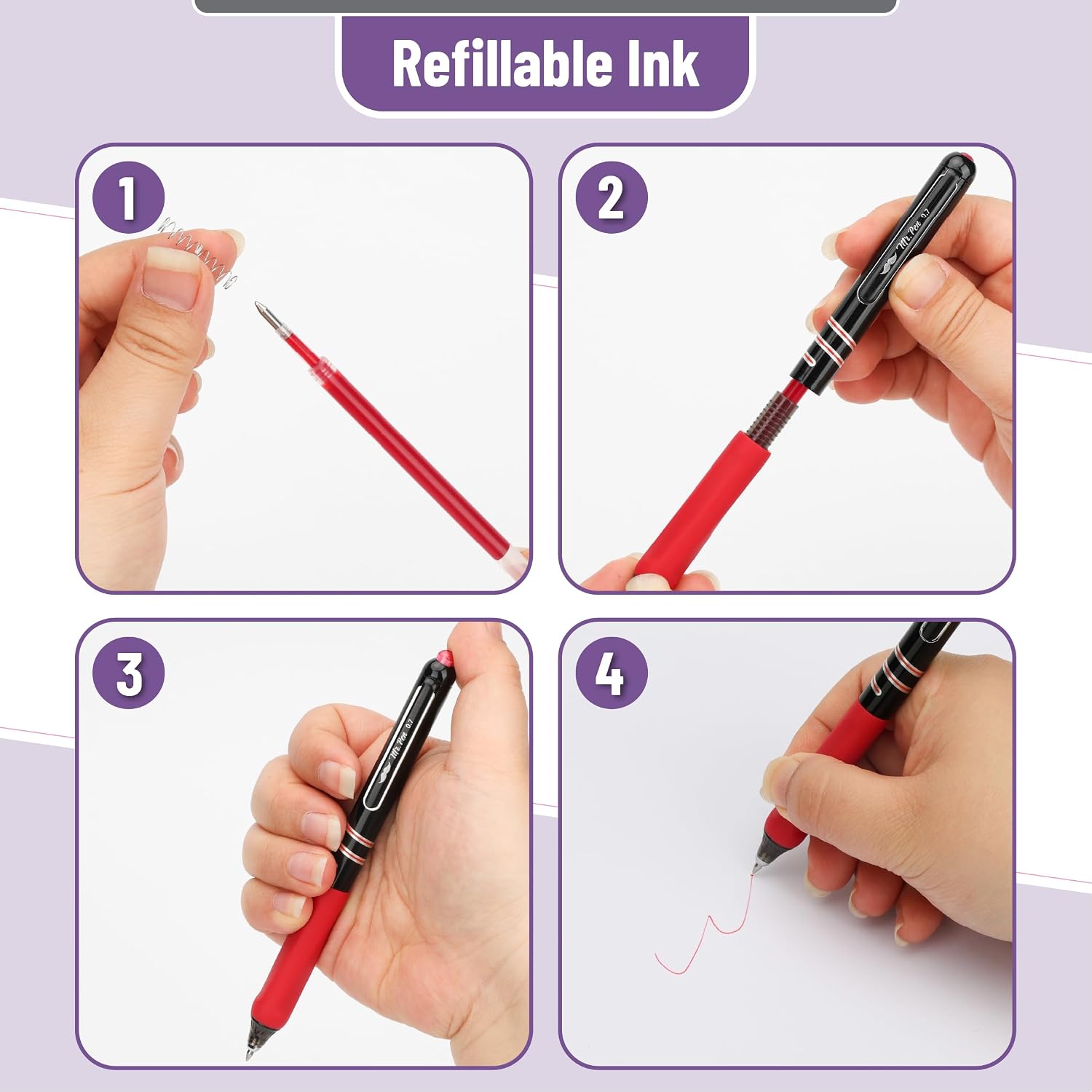 Detalle de Mr. Pen LAUX012M541VQ Retractable Gel Pens, 12-Pack, 0.7 mm Multicolor