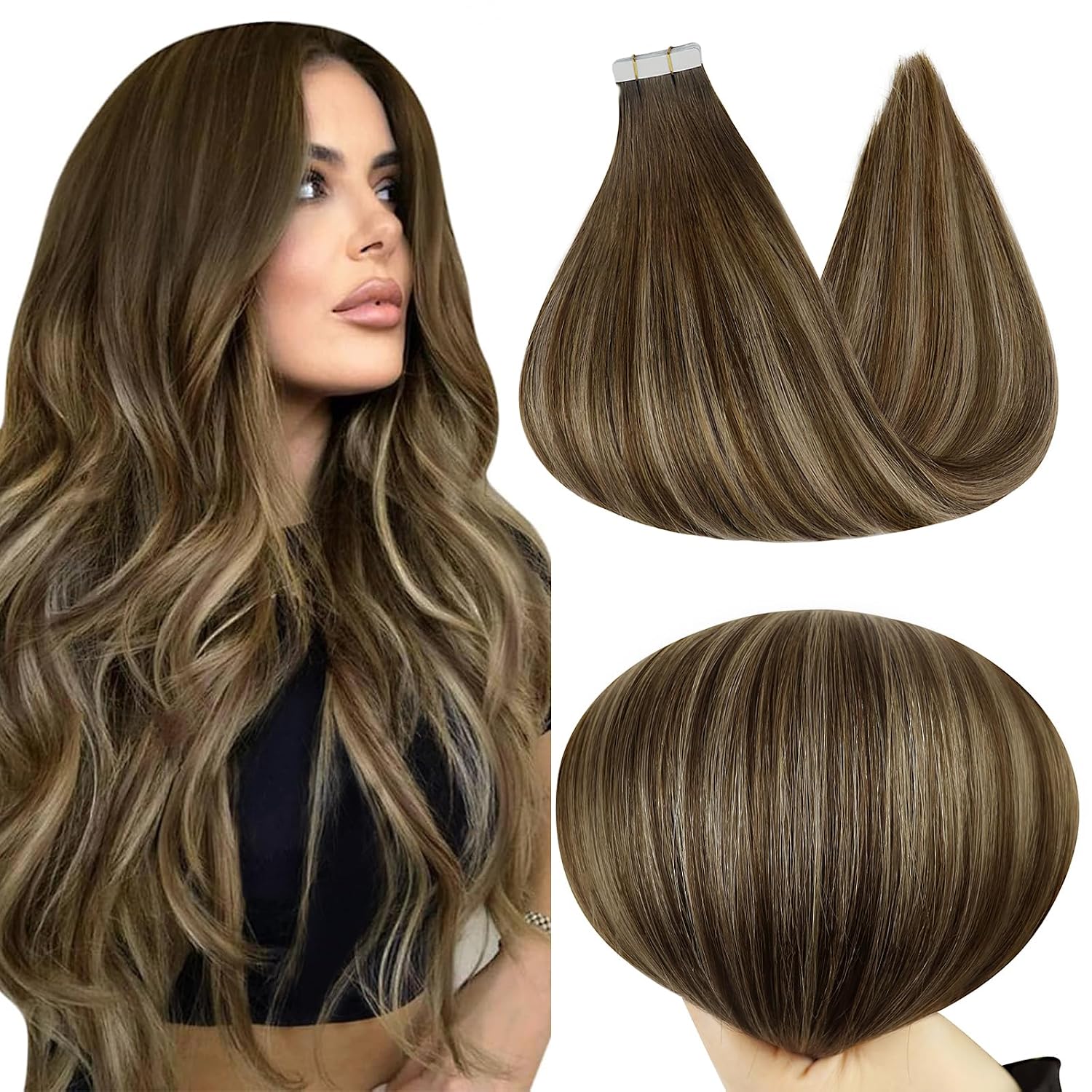 Detalle de Full Shine Tape In Hair Extensions 18" ๐โ