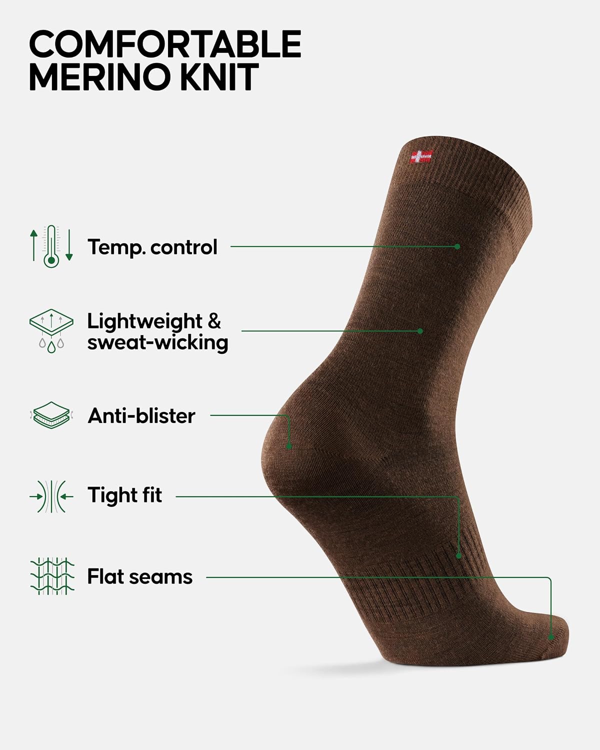 Thumbnail 4 de DANISH ENDURANCE Merino wool hiking liner socks 2-pack