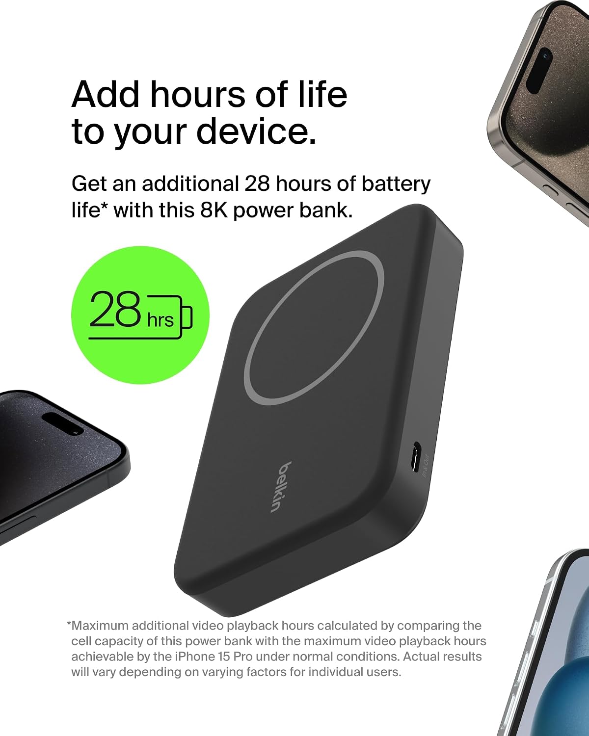 Detalle 1 de Belkin BoostCharge Pro Wireless Power Bank 8000mAh