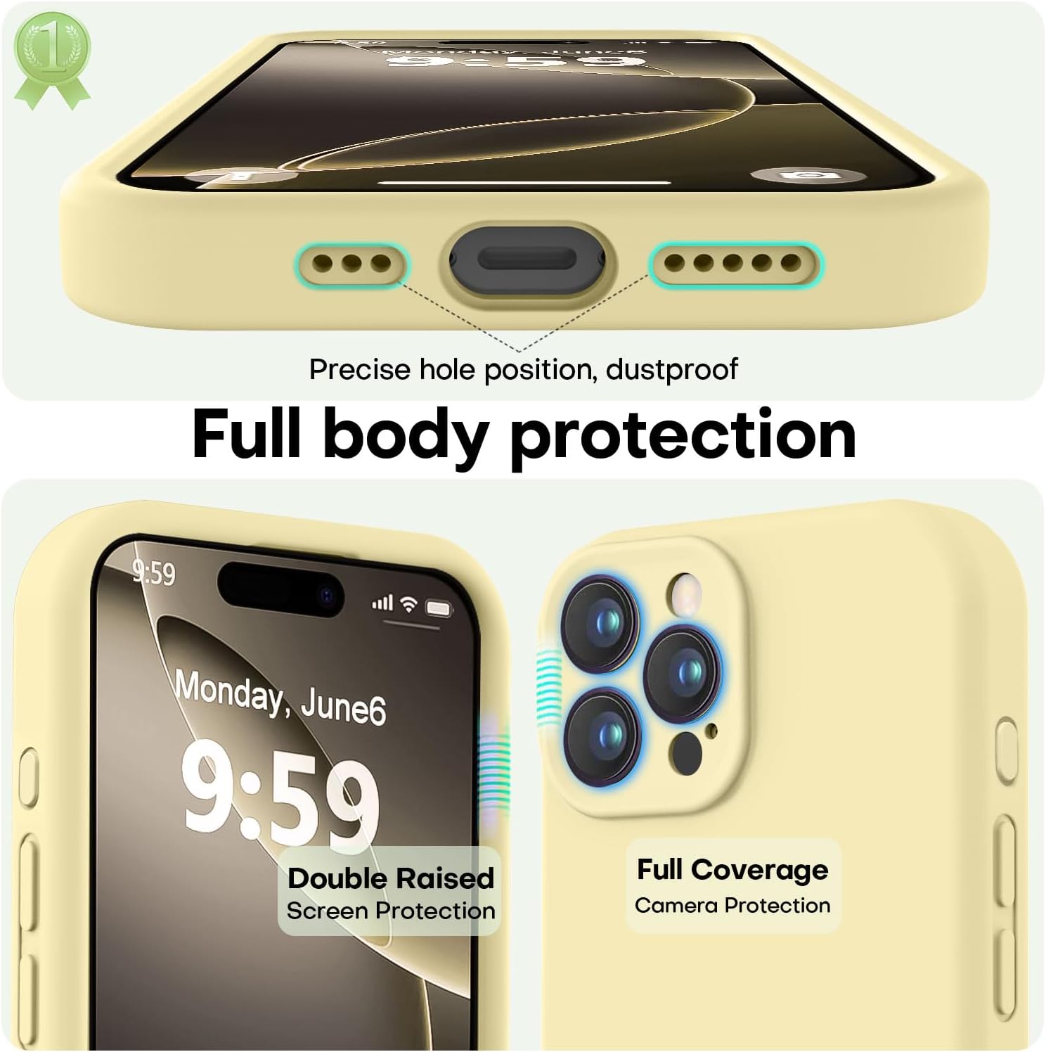 Thumbnail 2 de LOVE 3000 Designed for iPhone 16 Pro Case – Premium Silicone with Soft Anti-Scratch Microfiber Lining (Creamy Yellow)