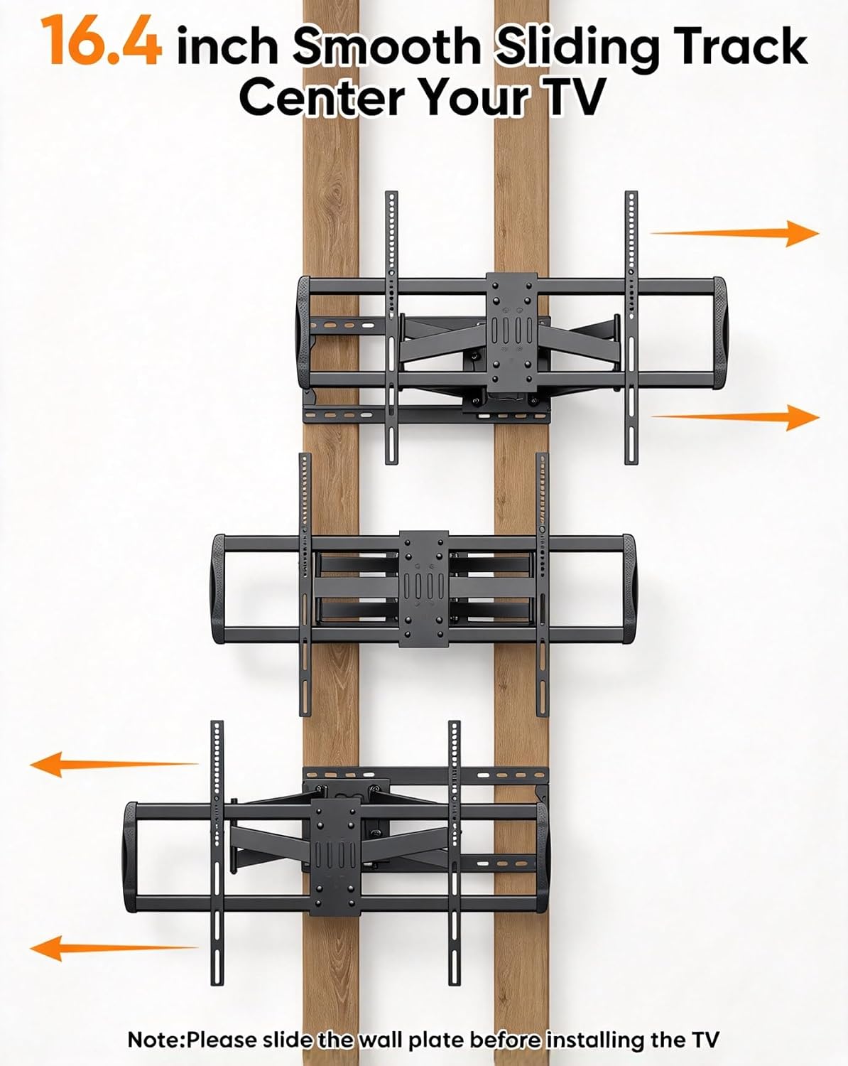 Detalle 2 de WHYFONE full-motion TV wall mount, 43-inch extension