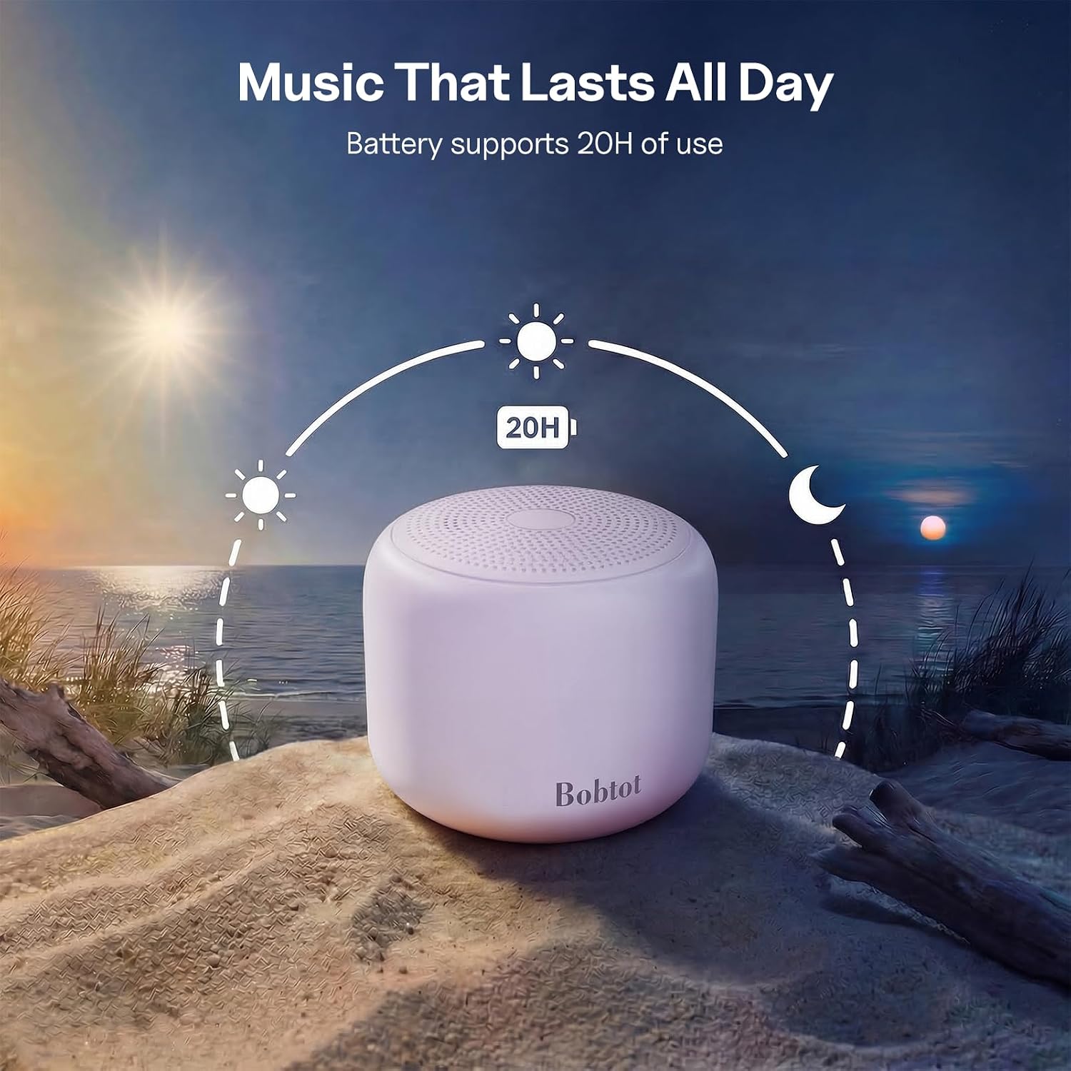 Detalle de Bobtot Bluetooth mini speaker 5W, purple