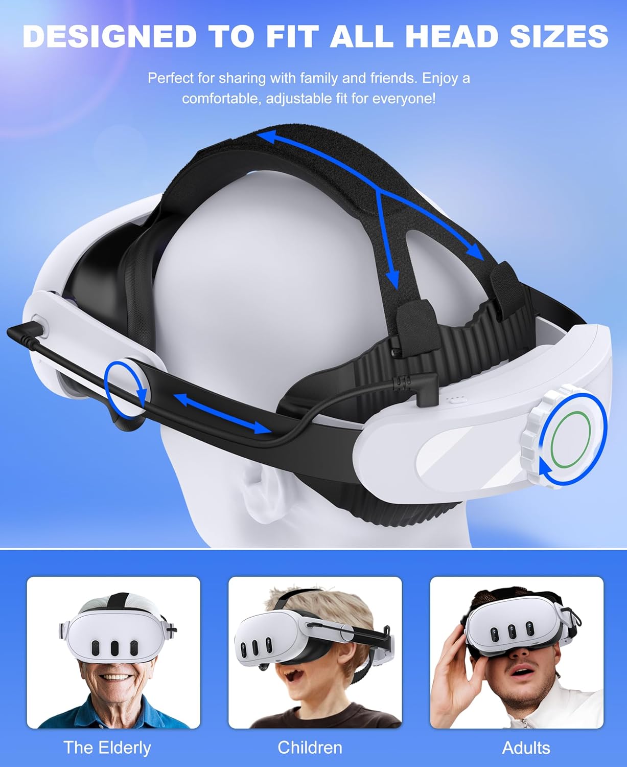 Thumbnail 1 de HELLCOOL Komfort Headstrap mit 10000 mAh Akku – kompatibel mit Meta Quest 2, 3 und 3S