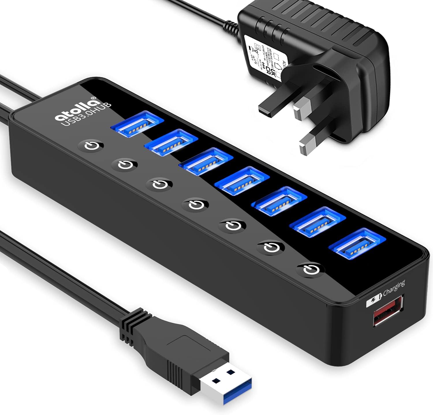 atolla Powered USB 3.0 Hub 7‑port with 20W power adapter 📱