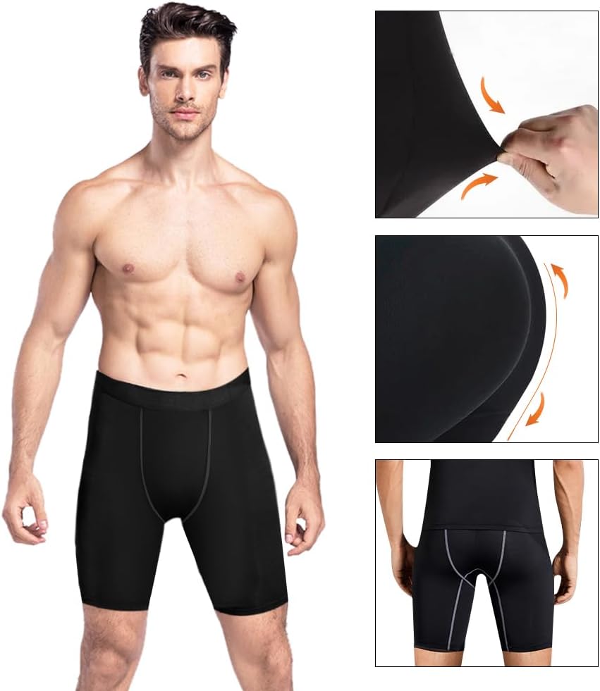 Detalle 2 de AUYAO compressieshorts voor heren, set van 2, ademend en sneldrogend