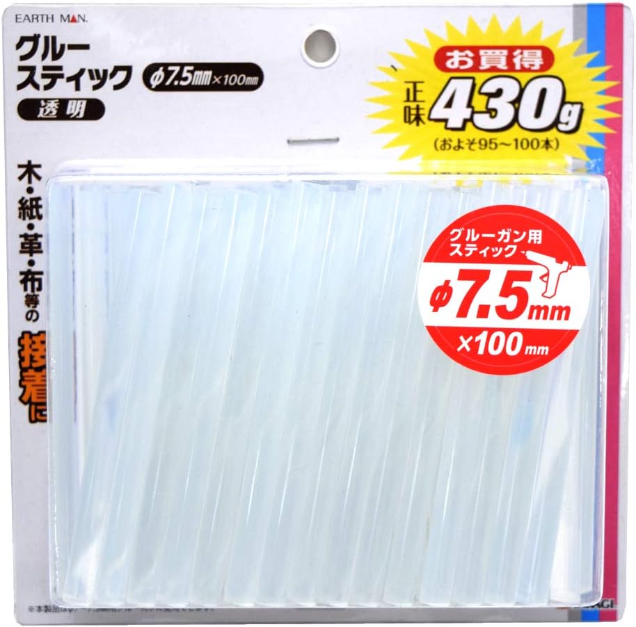 Detalle de 高儀 EARTH MAN グルースティック 透明 φ7.5mm×100mm・正味430g