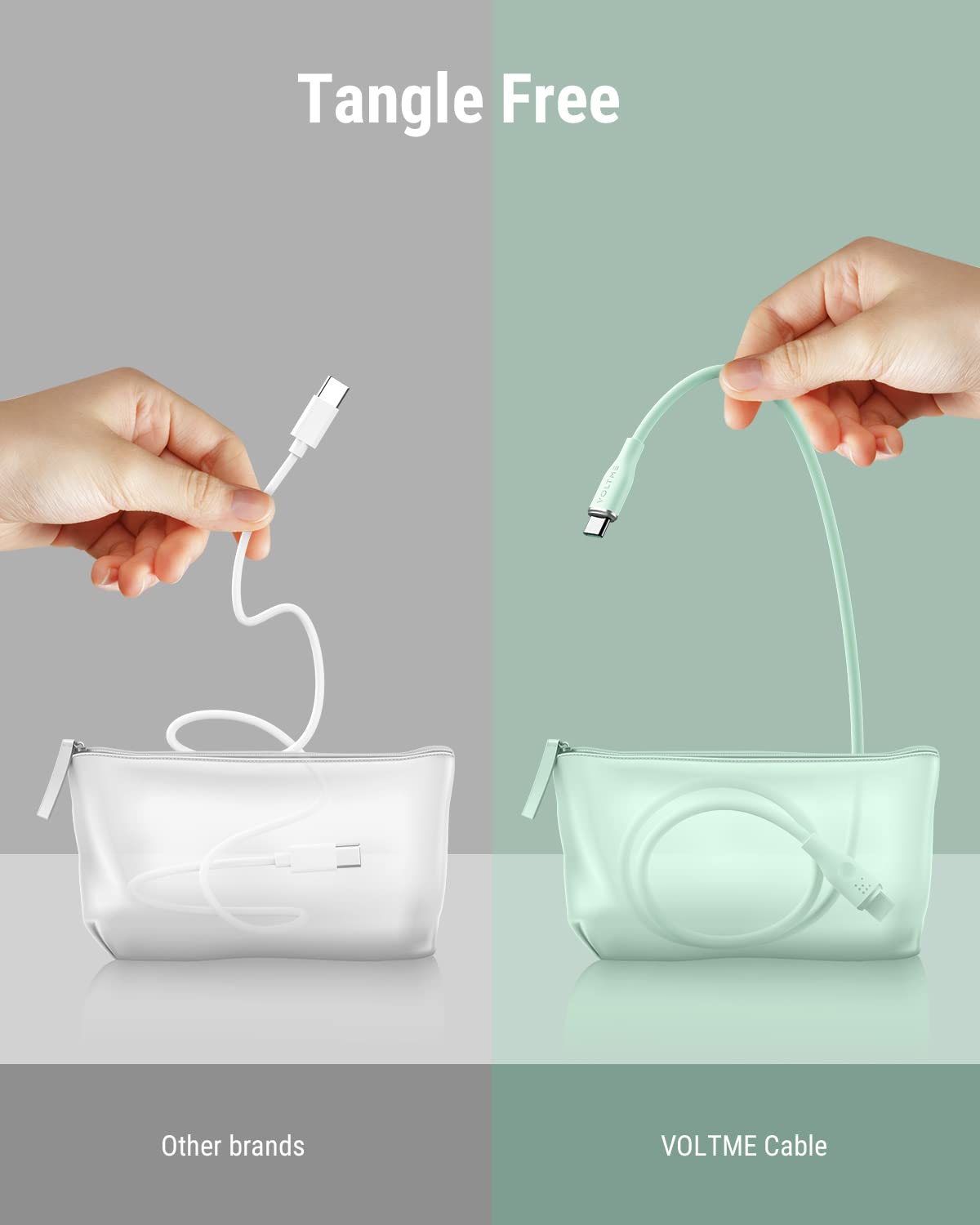 Thumbnail 2 de VOLTME USB-C to USB-C Cable 1.8m (Green) with Power Delivery fast charging up to 3A