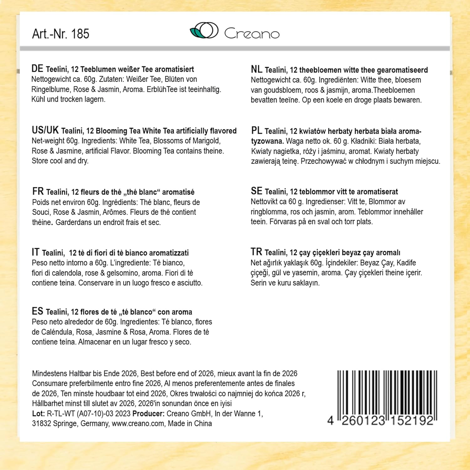 Thumbnail 1 de Creano Coffret cadeau 12 thés 🍵