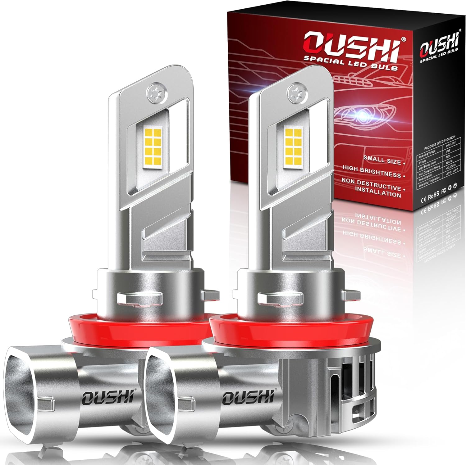 Detalle de OUSHI H11 LED 20000LM 6500K