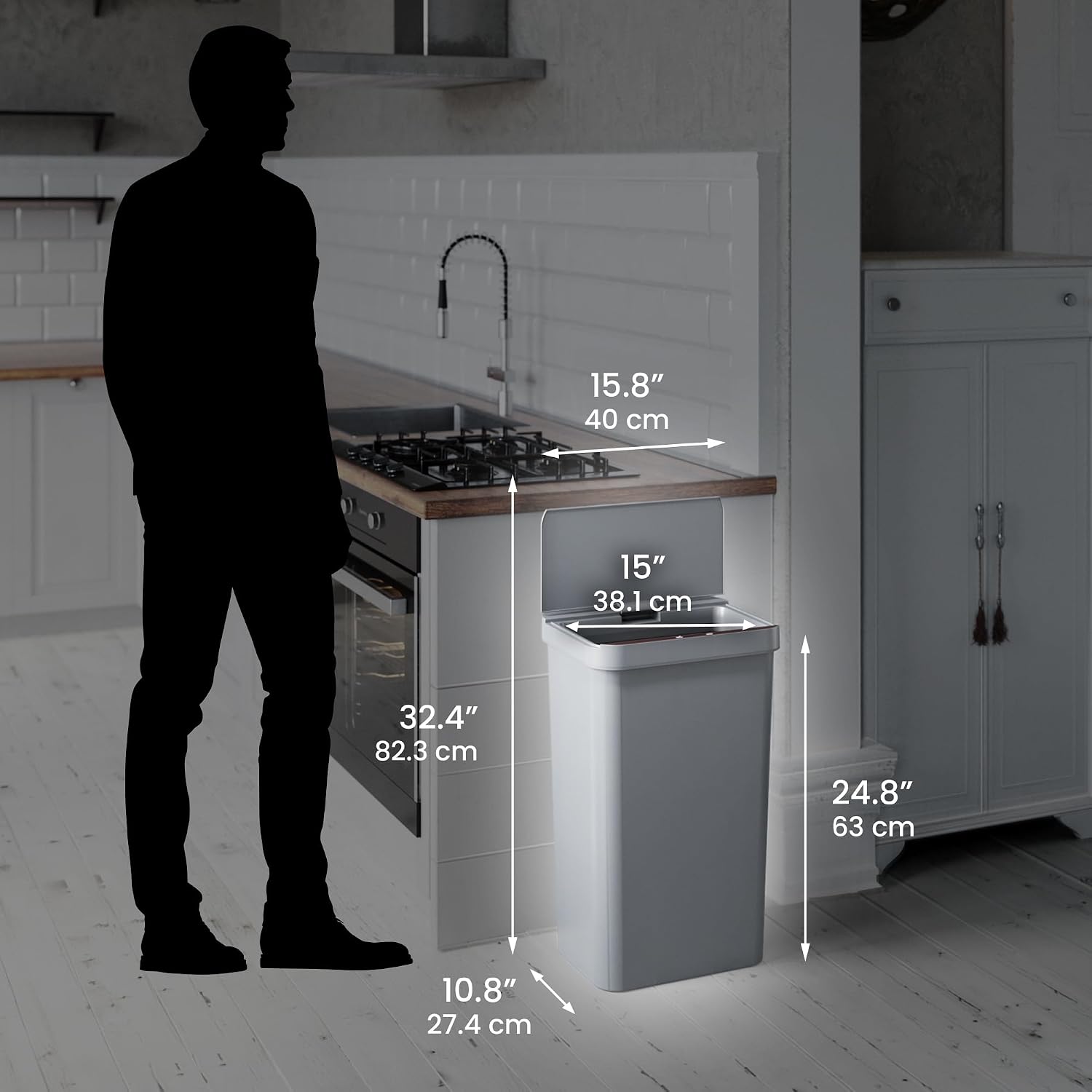 Thumbnail 5 de iTouchless Sensor Kitchen Trash Can, 50 L