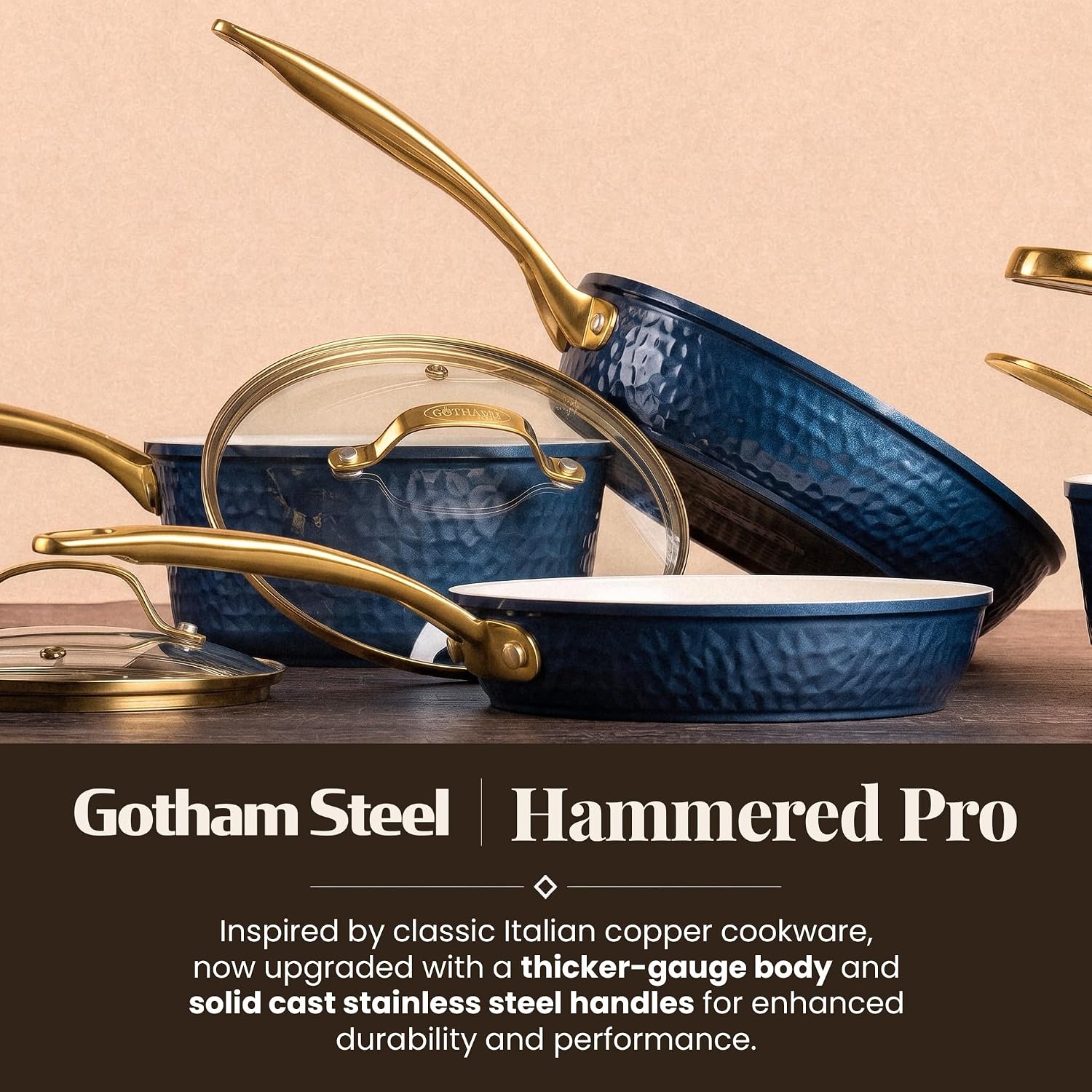 Detalle 2 de Gotham Steel titanium ceramic frying pan set